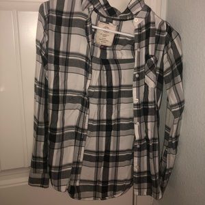 Black and white flannel top